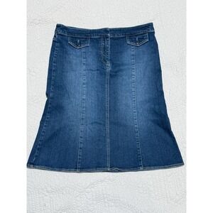 New York & Company Women's Skirt Size 8 Jean Denim Modest Y2K Pencil